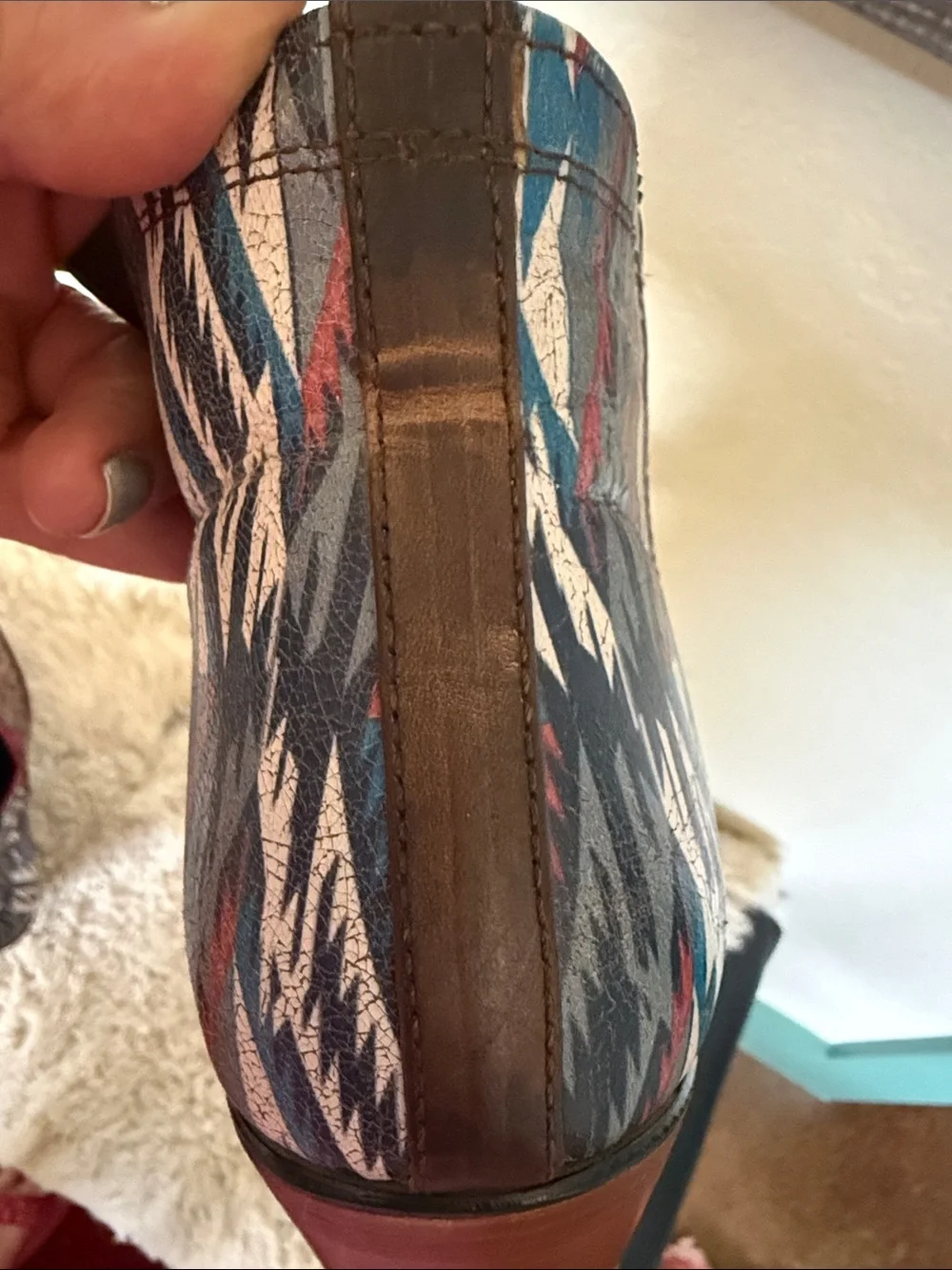 Ariat Women's Brown Western Ankle Boots with Aztec Accent